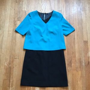 Ellen Tracy Blue & Black Business Dress